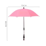 Très beau parapluie poussette rose anti-UV articulé de 75 cm de diamètre.