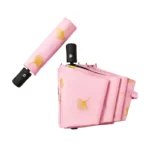 Joli parapluie rose automatique de qualité certaine.