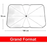 Parapluie pare-soleil grand format de qualité 140 x 79 cm