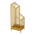 Joli porte-parapluie à barreaux en métal doré de grande capacité pour 8 parapluies !