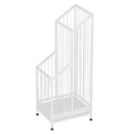 Très joli porte-parapluie en métal blanc à barreaux verticaux pour entreprise ou salle d'attente !