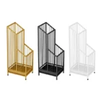 3 magnifiques porte-parapluies verticaux à barreaux, couleurs noire, blanche et dorée !