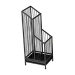 Très joli porte-parapluie noir en métal à barreaux de grande capacité pour parapluies longs ou courts !