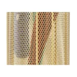 Porte-parapluie en métal, grillagé en forme de losange et de couleur dorée