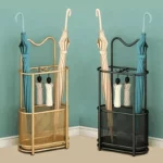 C'est un beau porte-parapluie de bon capicité en métal, couleurs disponibles, le noir et le doré !