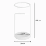 Porte-parapluie nordique blanc, 60x28x25 cm, design moderne et pratique pour organiser vos parapluies avec élégance.