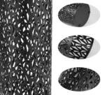 Beau porte-parapluie cylindrique noir de 15 cm de diamètre et 42 cm de haut.