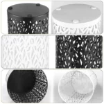 Pporte-parapluie cylindrique blanc ou noir de 15 cm de diamètre et 42 cm de haut.