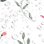 Parapluie blanc manuel à petites fleurs. Élégant et léger, parfait pour la pluie de printemps. Style romantique et protection fiable.