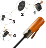 Super mécanisme d'ouverture automatique d'un parapluie inversé de chez parapluieo.com, de la qualité