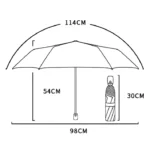 Parapluie léger et compact et automatique. Ouverture manuelle, diamètre 114 cm. Toile illustrée de chats kawaii, style unique pour femme ou enfant. Anti-UV et durable.