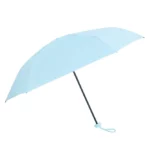 Parapluie bleu pastel compact et résistant, parfait pour les journées pluvieuses. Style moderne, poignée assortie et ouverture pratique pour un usage quotidien.