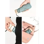 Mini parapluie rose compact 19 cm, facile à glisser dans un sac ou une poche. Léger, robuste et parfait pour la pluie et le soleil UPF50+.