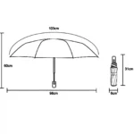 Parapluie anglais femme élégant, largeur 98 cm, hauteur 103 cm, compact plié 31x6 cm, accessoire chic intemporel.