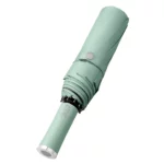 Parapluie automatique vert d'eau avec LED intégrée. Compact, résistant au vent, design moderne. Protection efficace sous la pluie avec élégance.