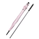 Parapluie canne rose pastel, raffiné et féminin, parfait pour un style doux et élégant sous la pluie. Manche métallique chic et léger.