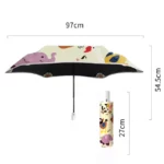 Parapluie enfant beige à motifs animaux colorés. Solide, léger et compact. Idéal pour les petits aventuriers sous la pluie !