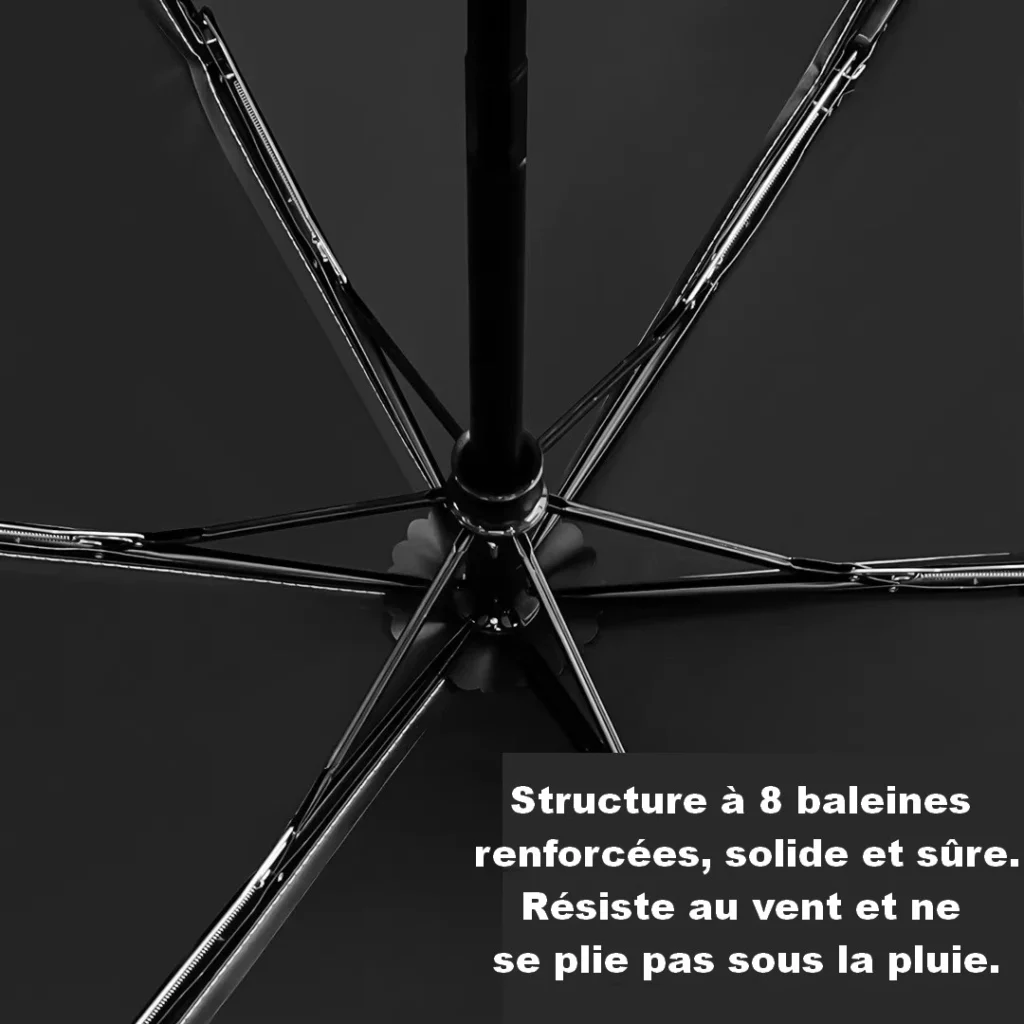 Parapluie bleu marine à motif astronaute. Résistant et coloré, parfait pour les petits explorateurs. 8 baleines résistantes.