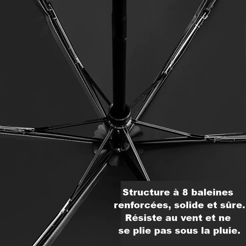 Parapluie bleu marine à motif astronaute. Résistant et coloré, parfait pour les petits explorateurs. 8 baleines résistantes.