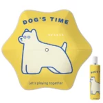 Parapluie enfant jaune vif “Dog’s Time”. Motif chien ludique, design joyeux et structure solide.