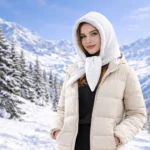 Capuche d’hiver épaisse et chaude. Protection du visage et du cou contre le froid, idéale pour la montagne et les sorties hivernales.